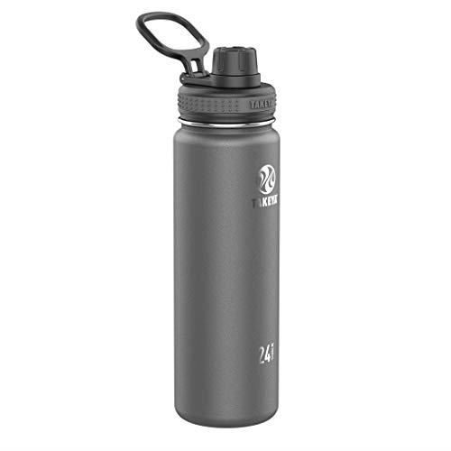 Takeya Originals 24 oz Vacuum Insulated Stainless Steel Water Bottle with Straw Lid, Graphite