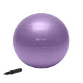 Gaiam 05-51980 Total Body Balance Ball Kit - Includes 55cm Anti-Burst Stability Exercise Yoga Ball, Air Pump & Workout Video - Purple