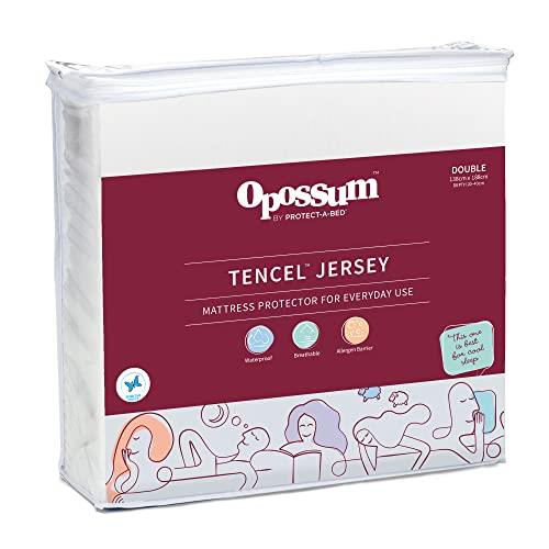 Opossum by Protect-A-Bed Tencel Jersey Waterproof Fitted Mattress Protector, Double Bed Size