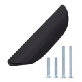 Amazon Basics Modern Finger Drawer Pull, 4.41-inch Length (2.52-inch Hole Center), Flat Black, 10-Pack