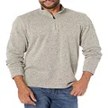 Wrangler Men's Fleece Quarter-Zip Pullover Sweater, Light Heather Gray, Small US
