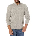 Wrangler Men's Fleece Quarter-Zip Pullover Sweater, Light Heather Gray, Small US