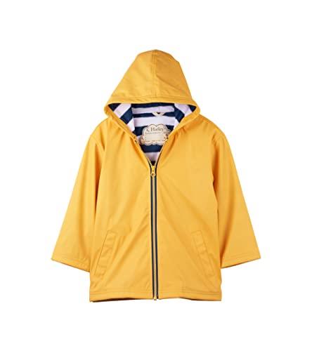 Hatley Little Boys' Zip up Splash Jacket, Yellow and Navy Stripes, 5