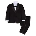 Nautica Baby Boys 4-Piece Tuxedo with Dress Shirt, Bow Tie, Jacket, and Pants, Black, 18 Months