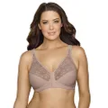 EXQUISITE FORM Front Close Wireless Plus Size Posture Bra with Lace, Size 38D, Walnut
