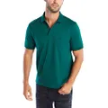 Nautica Men's Classic Fit Short Sleeve Solid Soft Cotton Polo Shirt, Tidal Green Solid, Medium
