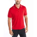 Nautica Mens Classic Fit Short Sleeve Solid Soft Cotton Polo Shirt Short Sleeve Polo Shirt - red - Large