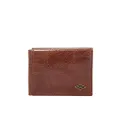 Fossil Men's Ryan Leather RFID-Blocking Execufold Trifold Wallet, Dark Brown