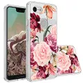 Topnow Google Pixel 3 XL Case, Clear Design Plastic Hard Back Case with TPU Bumper Protective Case Cover for Google Pixel 3 XL - Roses Cluster