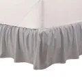 Martex 1C26546 Basic Dust Ruffle Solid Polyester Machine Washable Hotel Quality 15-inch Drop Queen Bed Skirt, Queen, Grey