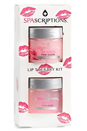 Spascriptions Exfoliating Pink Sugar and Soothing Collagen 2 Pack Lip Kit
