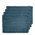 J.Elliot Avani Placemat 4 Piece Set, 33 cm Length x 48 cm Width, Steel Blue
