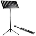 RockJam G905 Height & Angle Adjustable Orchestral Conductor Sheet Stand, Matte Black