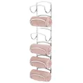 mDesign Steel Towel Holder for Bathroom Wall - Wall Mounted Organizer for Rolled Towels and Bath Robes - Six Level Wall Mount Towel Storage Rack - Bathroom Towel Organizer - Hyde Collection - Chrome