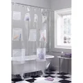 Zenna Home Waterproof PEVA Shower Curtain or Shower Liner with 9 Mesh Storage Pockets, 70" x 72", Bathroom Organizer, Clear