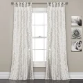 Lush Decor, White Sophia Ruffle Curtain | Textured Window Panel Set for Living, Dining Room, Bedroom (Pair), 40" W x 84" L