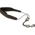 Protec Leather Saxophone Neck Strap with Metal Snap, 22-inch Length, Black