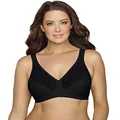 EXQUISITE FORM Front Close Wireless Plus Size Posture Bra with Lace, Size 38DD, Black