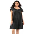 Vanity Fair Women's Coloratura Sleepwear Short Flutter Sleeve Gown 30109, Midnight Black, X-Large