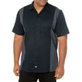 Dickies Men's Short-Sleeve Two-Tone Work Shirt, Black/Charcoal, XX-Large