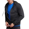 Hanes Men's Full Zip EcoSmart Fleece Hoodie, Black, Large