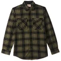 Wrangler Authentics Men's Long Sleeve Plaid Fleece Shirt, Grape Leaf Plaid, XL