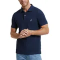 Nautica Men's Slim Fit Short Sleeve Solid Polo Shirt, Navy, Small
