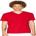 Nautica Men's Short Sleeve Solid Slim Fit V-Neck T-Shirt, Nautica Red, Medium