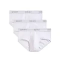 2(X)IST Men's Essential Cotton Contour Pouch Brief 3-Pack Underwear, Pure White, Small US