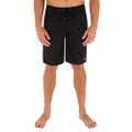 Hurley One and Only Solid 20" Board Shorts, Black/White, 44