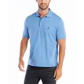 Nautica Men's Classic Fit Short Sleeve Solid Soft Cotton Polo Shirt, Rivieria Blue Solid, Large