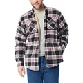 Wrangler Authentics Men's Long Sleeve Sherpa Lined Shirt Jacket, Caviar, XX-Large