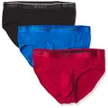 2(X)IST Mens Cotton Stretch Contour Pouch Brief 3-Pack, Scotts Red/Skydiver/Black, Small