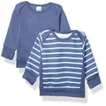 Hanes Ultimate Baby Crew Sweatshirt, Dark Blue Solid and Stripe, 0-6 Months