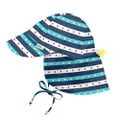Green Sprouts Flap Sun Protection Baby Hat, Navy Star Striped