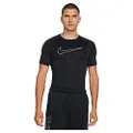 Nike Men's Pro Dri-Fit Tight-Fit Short-Sleeve Top, Black/White, X-Large