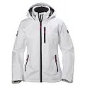 Helly Hansen Women's Crew Hooded Waterproof Windproof Breathable Rain Jacket, 001 White, X-Large, 001 White, X-Large