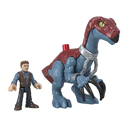 Fisher-Price Imaginext Jurassic World Dominion Therizinosaurus Dinosaur & Owen Grady 3-Piece Poseable Figure Set for Preschool Kids Ages 3 and Up