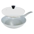 Koman Shinewon Vinch IH Non-Stick Frying Pan Plus Glass Lid, 28 cm, Grey