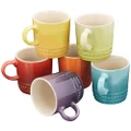 LE CREUSET 91038700438010 Stoneware Rainbow Espresso Mugs, Set of 6