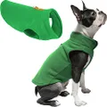 Gooby Fleece Vest Dog Sweater - Green, Medium - Warm Pullover Fleece Dog Jacket with O-Ring Leash - Winter Small Dog Sweater Coat - Cold Weather Dog Clothes for Small Dogs Boy or Girl