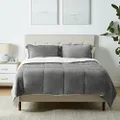 Amazon Basics Ultra-Soft Micromink Sherpa Comforter Bed Set - Charcoal, Full/Queen
