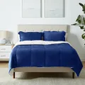 Amazon Basics Ultra-Soft Micromink Sherpa Comforter Bed Set - Navy, Full/Queen