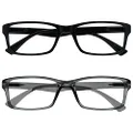 The Reading Glasses Company 2 Pack Readers Black Grey Designer Style Mens Womens RR92-17 +2.50