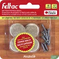 Feltac Screw-On Heavy-Duty Round Floor Savers Felt Disc 8-Pieces, 19 mm Diameter, Beige/White