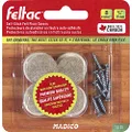 Feltac Screw-On Heavy-Duty Round Floor Savers Felt Disc 8-Pieces, 19 mm Diameter, Beige/White