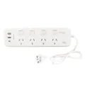 HPM General Purpose 4 Outlet USB Switched Powerboard White
