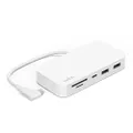 Belkin 6-in-1 USB Type C Hub, iMac 24 inch Rear Mounted Docking Station with SD & microSD Card Reader, Gigabit Ethernet, 2 A Ports, and Port for Fast Data Transfers Peripherals, White (INC011btWH)