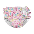 i play. Toddler Girls' Ruffle Snap Reusable Absorbent Swimsuit Diaper, Pink Sealife, 4T