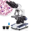 AmScope 40X-2500X Led Lab Siedentopf Binocular Compound Microscope with 3-D Double Layer Mechanical Stage